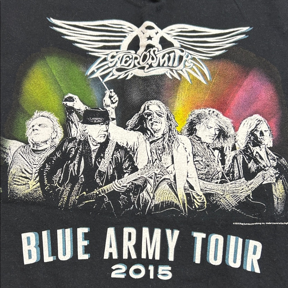 Aerosmith Black Blue Army Tour 2015 T-Shirt